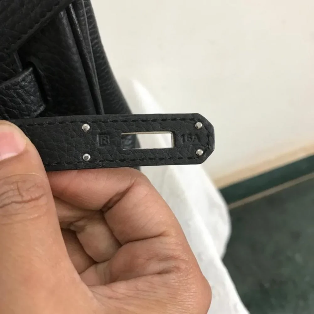 Hermes Birkin Handbag Noir Clemence with Palladium Hardware 35 Black - Picture 6 of 11